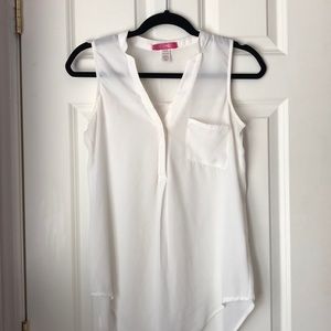 White Sleeveless Blouse
